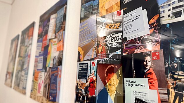 Fotocollage bestehend aus vergangenen Konzertplakaten und Ankündigungen
